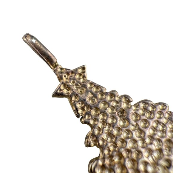 Vintage Sterling Silver Figural Christmas Tree Pendant‎ Star Top Jewelry Charm - Picture 5 of 6